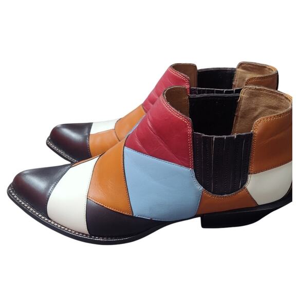 Coach Bandit patchwork shoe leather boot bootie women's 9.5 - Picture 3 of 10